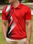 Gradient Abstract Geometric Button Short Sleeve Golf Polo