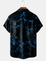 Abstract Flame Chest Pocket Short Sleeve Casual Shirt