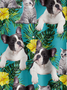 Plant Dog Chest Pocket Short Sleeve Hawaiian Shirt
