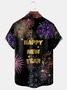 New Year's Fireworks Chest Pocket Short Sleeve Shirt