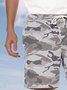 Camo Drawstring Bermuda Casual Shorts