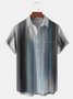 Gradient Stripes Chest Pocket Short Sleeve Casual Shirt