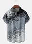 Glass Pattern Chest Pocket Short Sleeve Casual Shirt