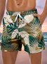 Leaf Drawstring Beach Shorts