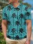Coconut Tree Sea Turtle Button Short Sleeve Golf Polo Shirt