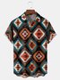Native Ethnic Aztec Art Chest Pocket Short Sleeve Western Shirt