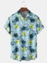 Watercolor Floral Breast Pocket Short Sleeve Hawaiian Shirt