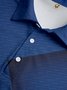 Geometric Color Block Button Short Sleeve Golf Polo Shirt
