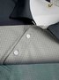 Ombre Geometric Color Block Button Short Sleeve Polo Shirt