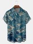 Big Size Japanese Ukiyoe Chest Pocket Short Sleeve Casual Shirt