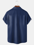 Big Size Mid Century Geometric Chest Pocket Short Sleeve Bowling Shirt