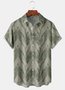 Leaves Chest Pocket Short Sleeve Casual Shirt