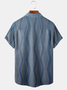 Abstract Geometric Chest Pockets Short Sleeve Casual Shirts