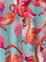 Flamingo Chest Pocket Short Sleeve Aloha Shirt