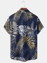Ombre Leaf Chest Pocket Short Sleeve Hawaiian Shirt