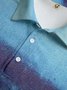 Ombre Button Short Sleeve Polo Shirt
