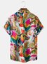 Parrots Water Color Chest Pocket Short Sleeve Hawaiian Shirt