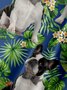 Funny Dogs Chest Pocket Short Sleeve Hawaiian Shirt