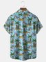 Coconut Tree Skull Chest Pocket Short Sleeve Hawaiian Shirt