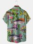 Floral Fish Chest Pocket Short Sleeve Hawaiian Shirt