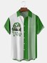 St. Patrick's Day Gnome Chest Pocket Short Sleeve Bowling Shirt