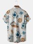 Anchor Chest Pocket Short Sleeve Hawaiian Shirt