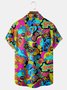 Hippie Love and Peace Chest Pocket Short Sleeve Casual Shirt