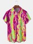 Gradient Pattern Chest Pocket Short Sleeve Hawaiian Shirt