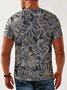 Leaves Neck Casual T-Shirt