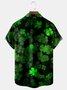 St. Patrick's Day Belle Clover Chest Pocket Short Sleeve Casual Shirt