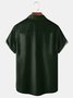 St. Patrick's Day Four Leaf Clover Chest Pocket Short Sleeve Bowling Shirt