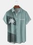 Coconut Tree Geometry Chest Pocket Short Sleeve Hawaiian Shirt