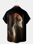 Greyhound Dog Chest Pocket Short Sleeve Casual Shirt