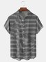 Stripe Chest Pocket Short Sleeve Hawaiian Shirt