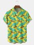Animal Dinosaur Chest Pocket Short Sleeve Casual Shirt