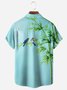 Plant Parrots Chest Pocket Short Sleeve Casual Shirt