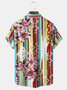 Floral Ethnic Chest Pocket Short Sleeve Hawaiian Shirt