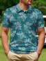 Turtle Floral Button Down Short Sleeve Golf Polo Shirt