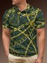 Ethnic Geometry Short Sleeve Polo Shirt