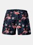 Flamingo Drawstring Beach Shorts