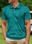 Leaves Button Short Sleeve Golf Polo Shirt