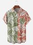 Two-tone Tropical Plants Chest Pocket Short Sleeve Hawaiian Shirt