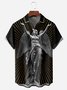 Angel Sculpture Chest Pocket Short Sleeve Bowling Shirt