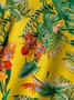 Tropical Plant Chest Pocket Short Sleeve Hawaiian Shirt
