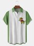 Cinco De Mayo Dinosaur Chest Pocket Short Sleeve Bowling Shirt