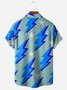 Geometric Lightning Chest Pocket Short Sleeves Casual Shirt