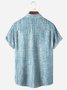 Geometric Stripe Chest Pocket Short Sleeves Casual Shirts