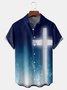 Crucifix Chest Pocket Short Sleeve Shirt