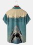 Japanese Ukiyo-e Shark Chest Pocket Short Sleeve Hawaiian Shirt