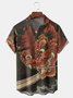 Japanese Ukiyo-e Dragon Animal Chest Pocket Short Sleeve Hawaiian Shirt
